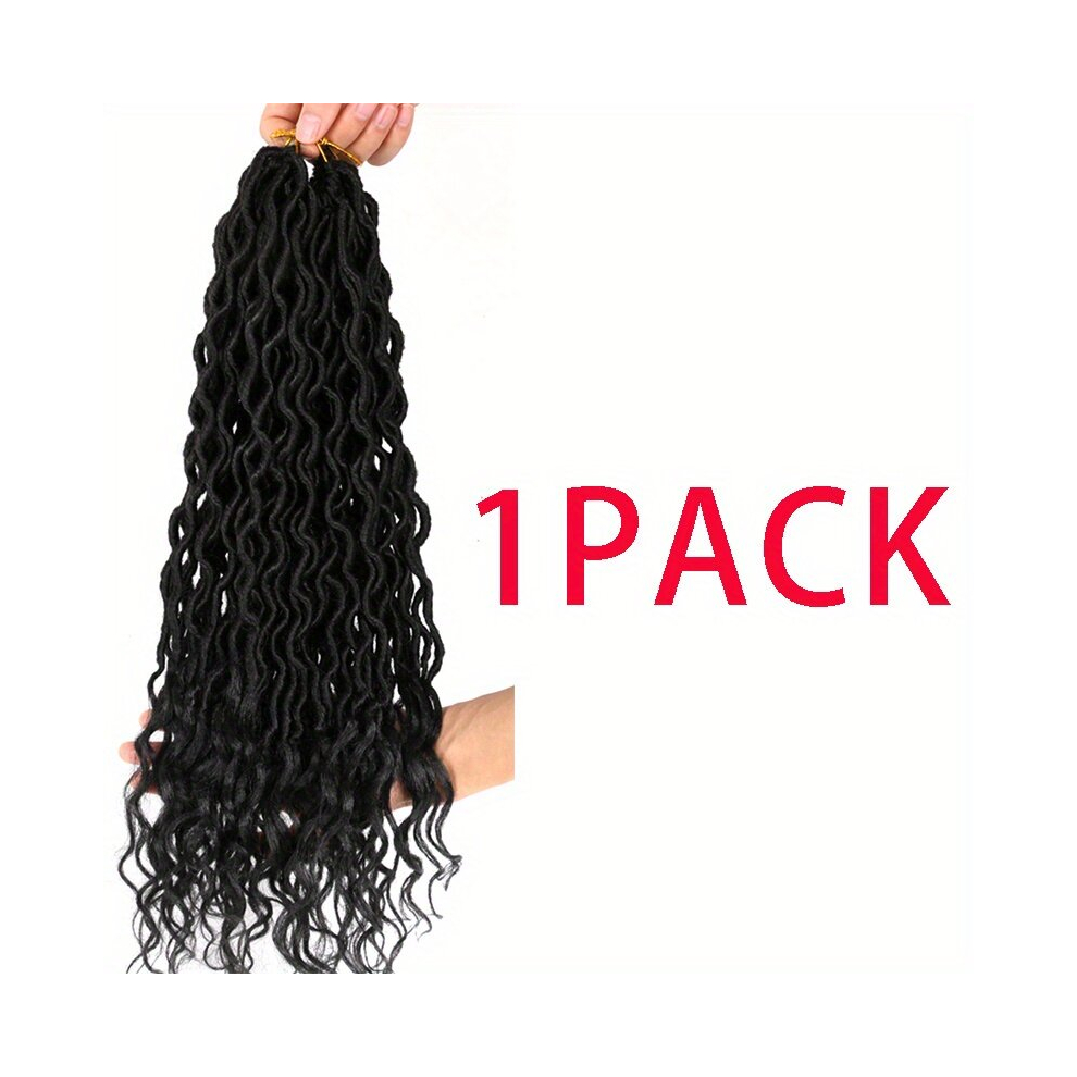 Unisex Multicoloured 6Pcs 45 72 Cm Ombre Curly Faux Locs Crochet Hair Extensions Deep Wave Braiding Hair With Curly Ends Crochet Goddess Locs Synthetic Braids Hair Extensi