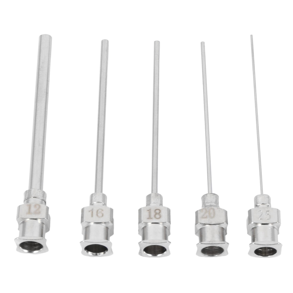 5pcs Gauge Stainless Dispensing Syringe Needle Tip 12/16/18/20/25/38g 
