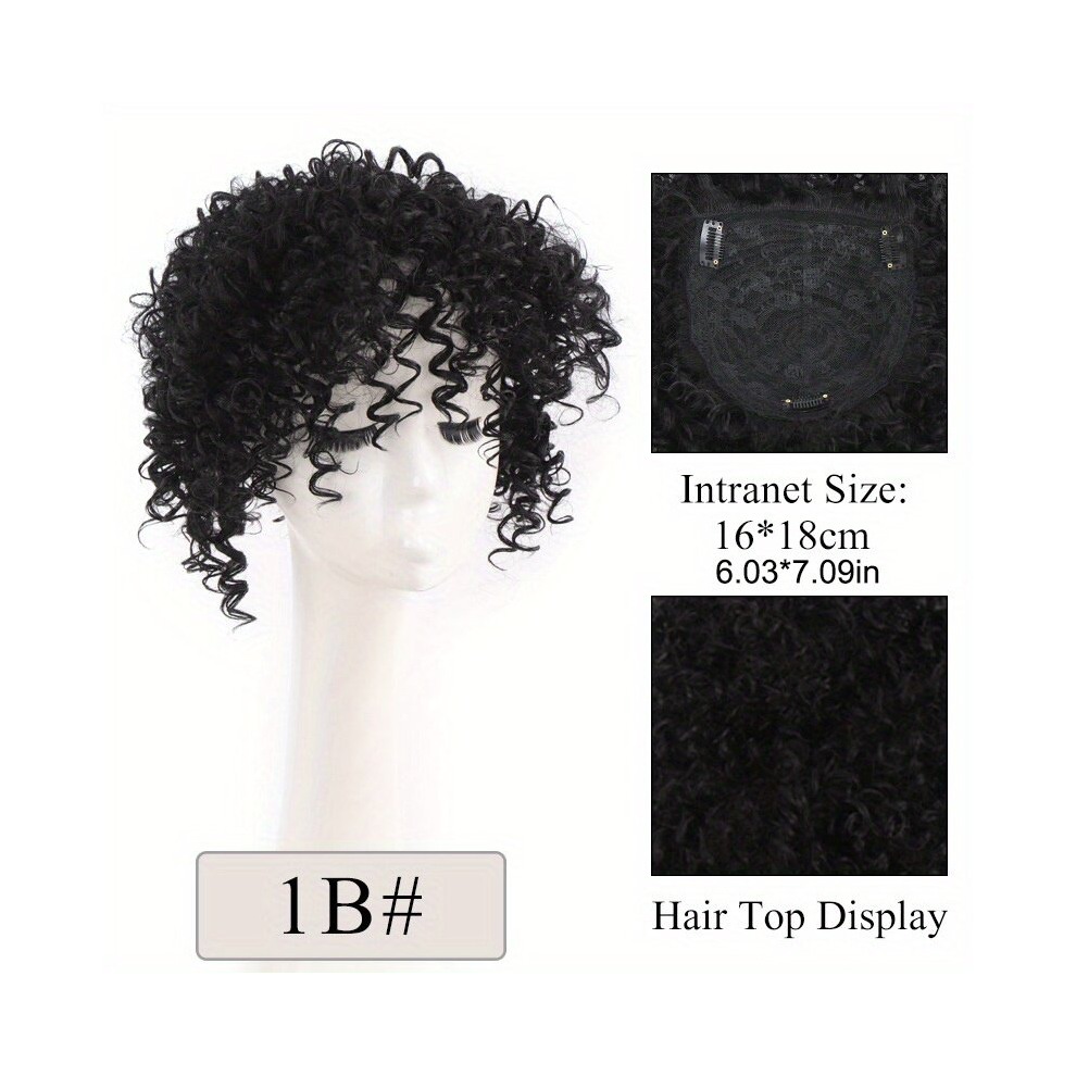Afro Kinky Curly Hair Toppers Toupee Natural Looking Clip In Hair Toppers Synthetic Fiber Hair Pieces