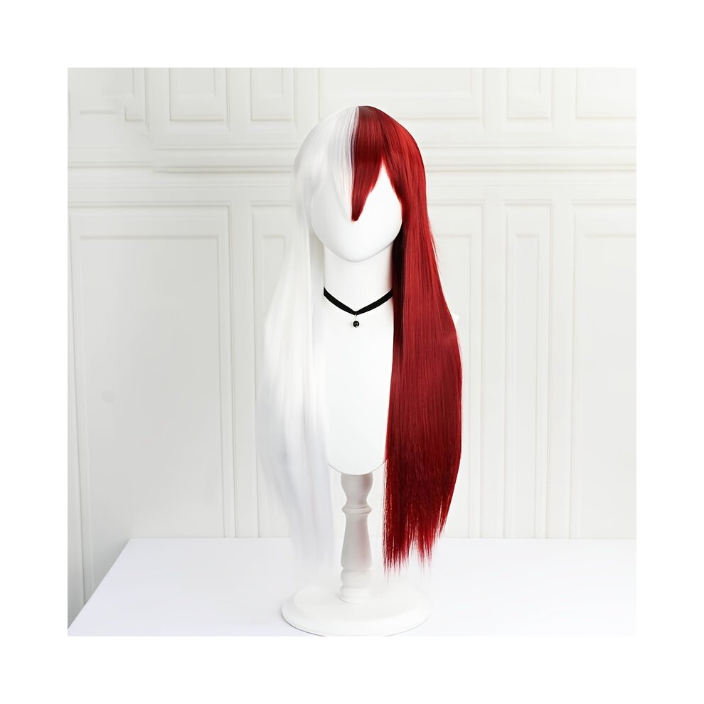 Unisex Multicoloured Costume Wigs And Gemini Hair Long Curly Synthetic Wig With Bangs Anime Cosplay Wig For Halloween Cosplay Party Dreads