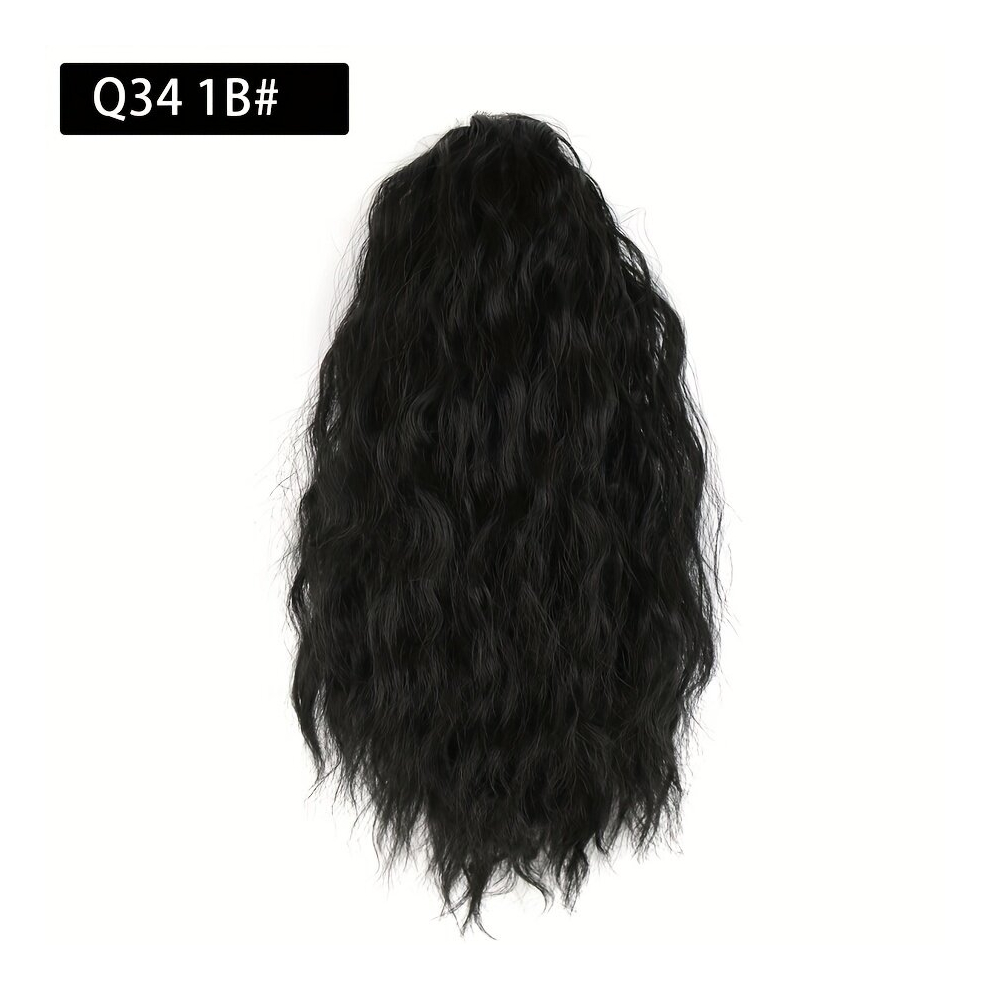 Drawstring Ponytail Short Wavy Ponytail Extensions Synthetic Clip In Hair Extensions Natural Looking For Daily Use