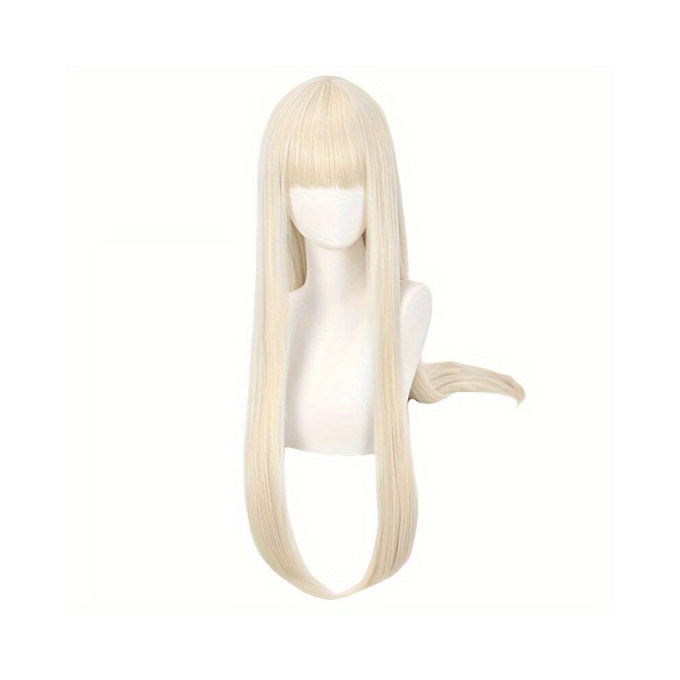 Costume Wigs Long Straight Synthetic Wig With Bangs Beginners Friendly Heat Resistant For Halloween Cosplay Party 150 Density