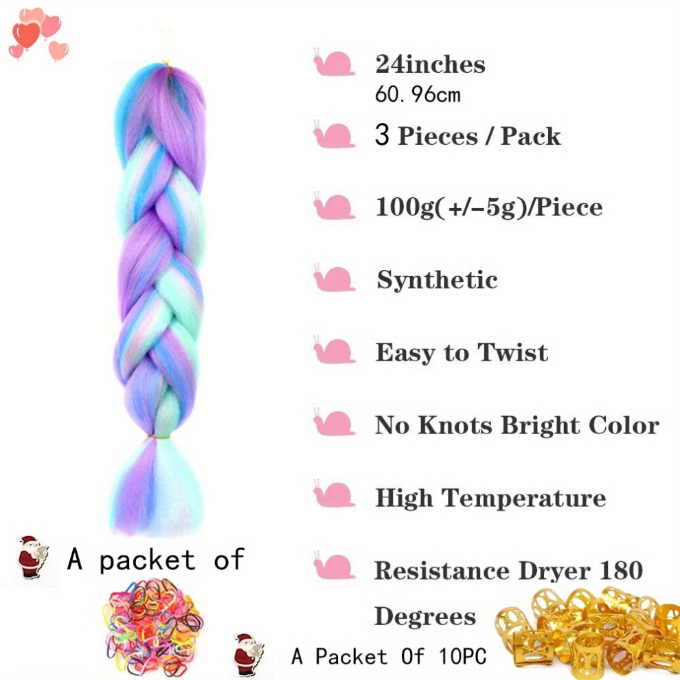 4 Colors Mix Braiding Hair Extensions Jumbo Hair 3pcs Lot 60 96 Cm Synthetic Colorful Braiding Hair Extension For Crochet Box Braids Twist Braiding Ha