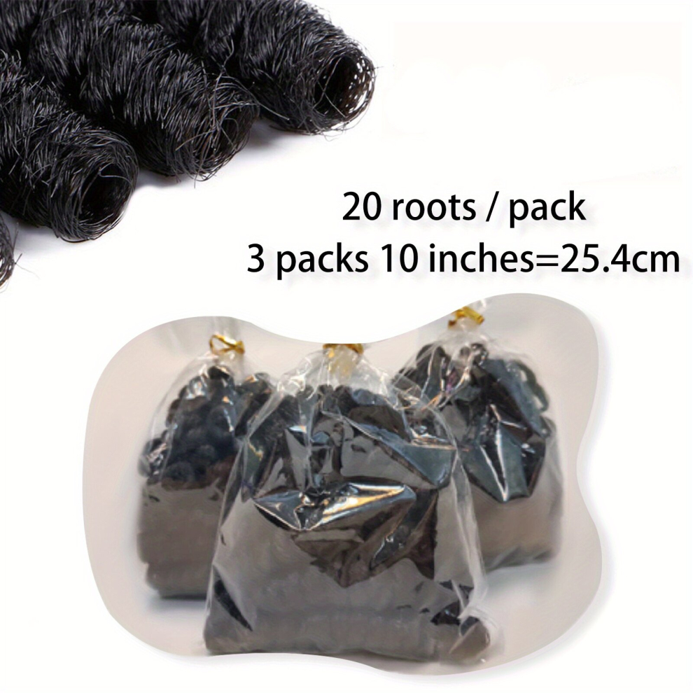 Unisex Black 3Pack Short Crochet Hair Extensions 10 Inch 6Mm Jumpy Wand Curl Synthetic Curl Crochet Twist Hair Extensions For Women