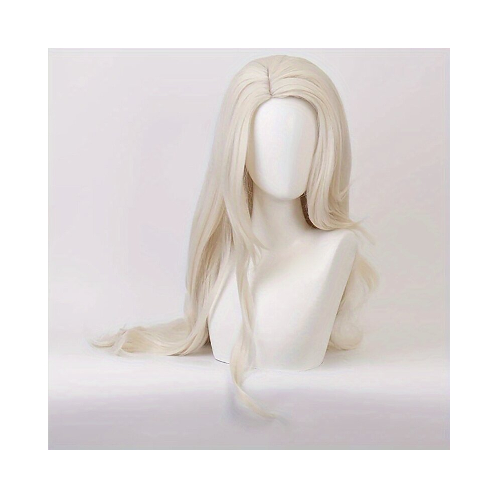Anime Cosplay Wig Middle Part Womens Long Wavy Beige Princess Wig Halloween Costume Party Synthetic Wigs 66 04 Cm
