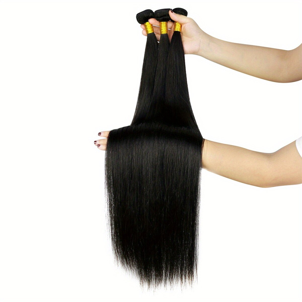 3 Bundles Straight Hair Bundles Straight Virgin Human Hair Weave Extensions For Women