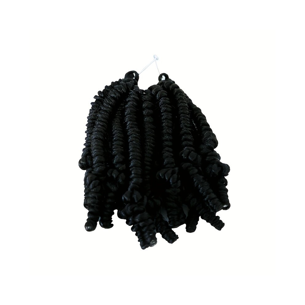 Unisex Black 6Inch Spring Twist Crochet Hair Extensions Fluffy Twist Crochet Braids Hair Extension For Women Bob Spring Twist Crochet Hair 6Inch Pretwisted Passion