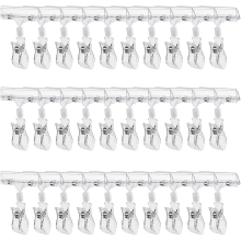 Sign Clips, 30 PCS Clear Plastic Price Tag Label Display Clips, Rotatable Pop Clip, Merchandise Sign Holder Clip for Retail Rack Baskets Cards
