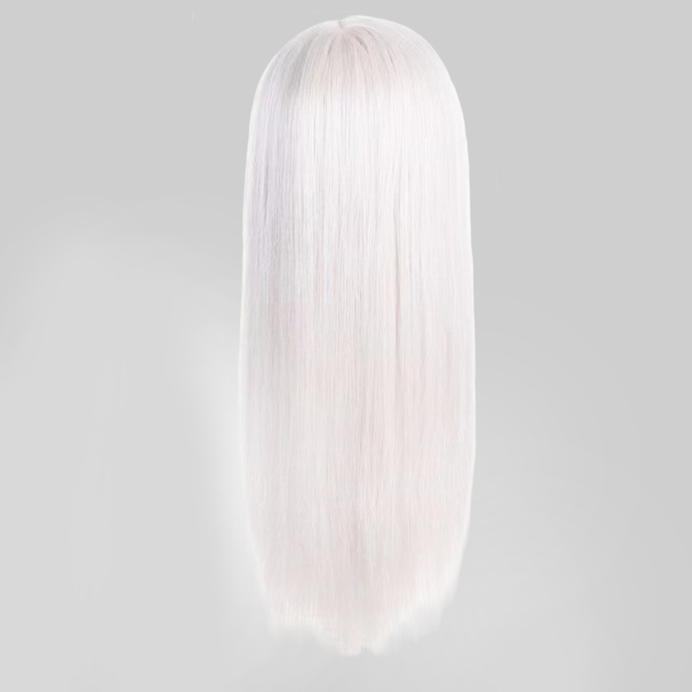 Unisex White Costume Wigs Colorful Long Straight Wig Synthetic Wig Cosplay Wig For Halloween Cosplay Party