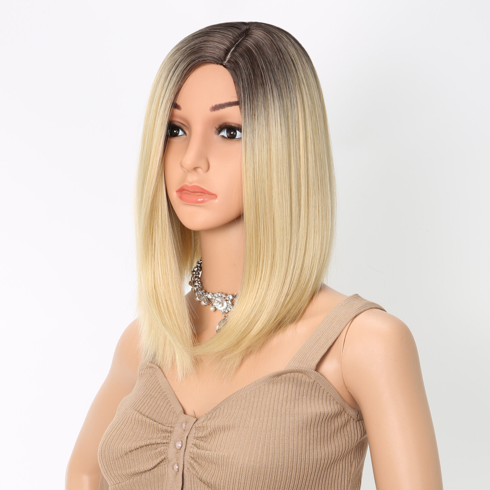 Unisex Multicoloured Ombre Brown To Blonde Synthetic Bob Wig For Women Perfect For Daily Wear Parties And Halloween Costumes