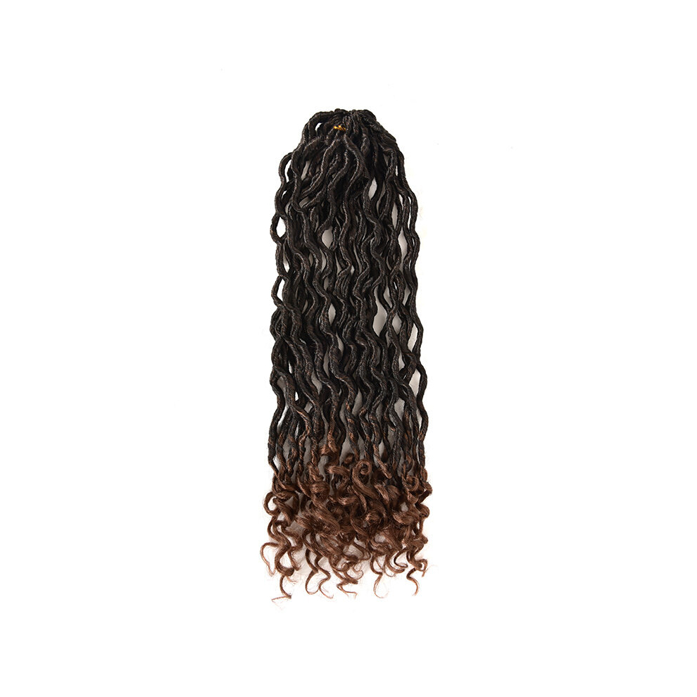 Faux Locs Crochet Hair Wave Curly Goddess Locs Crochet Hair Pre Looped Synthetic Crochet Braids Curly Ends Crochet Hair For Women