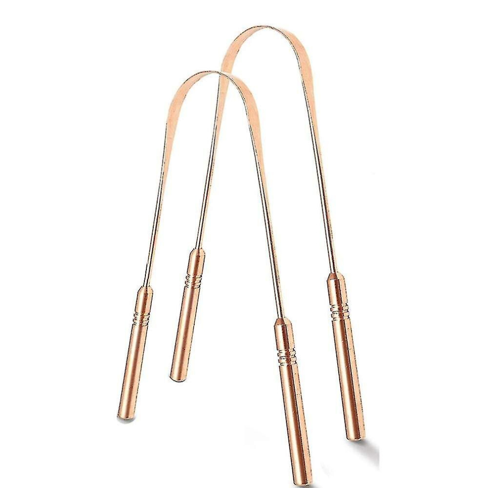 Pack Of 2 Copper Tongue Scraper Cleaner