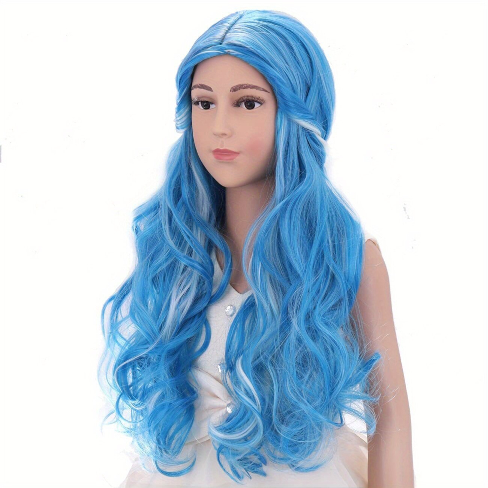 Unisex Multicoloured Costume Wigs Colorful Long Curly Wig Synthetic Wig Anime Cosplay Wig For Halloween Cosplay Party
