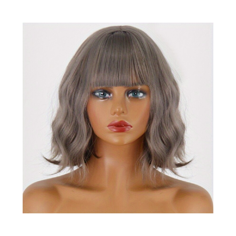 Short Curly Bob Wig for Women Natural Looking Synthetic Hair for Daily Use