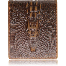 Crocodiile Wallets For Men- Ultra Slim Genuine Leather Mens Bifold Wallet Vintage Personal Unique With Alligator Embossed