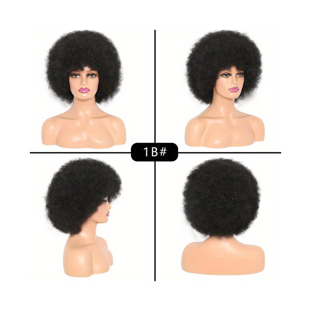 Short Afro Curly Synthetic Wigs For Women Classic Fashionable For Daily Party