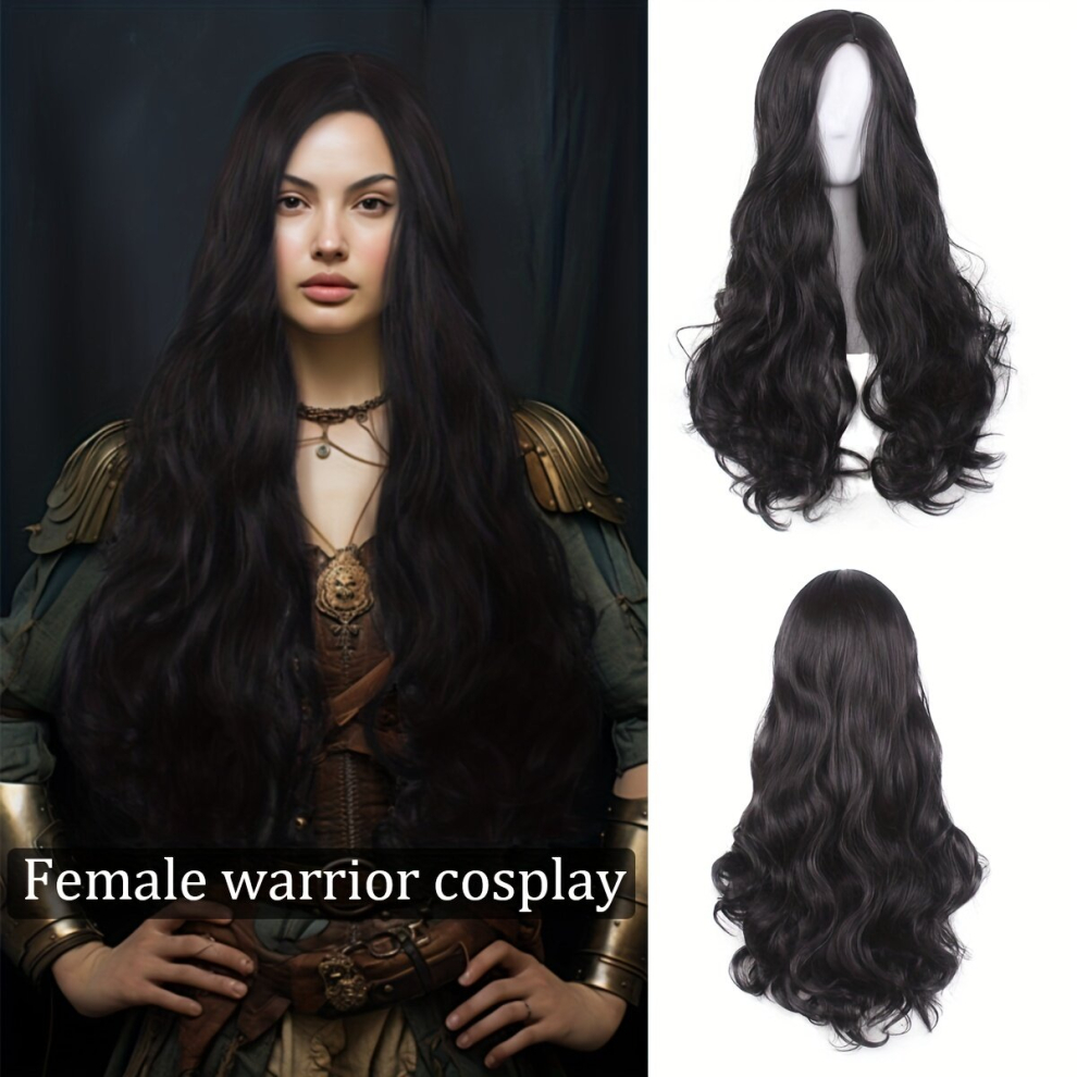Unisex Black Costume Wigs Long Curly Wig Synthetic Wig Movie Cosplay Wig For Halloween Cosplay Party