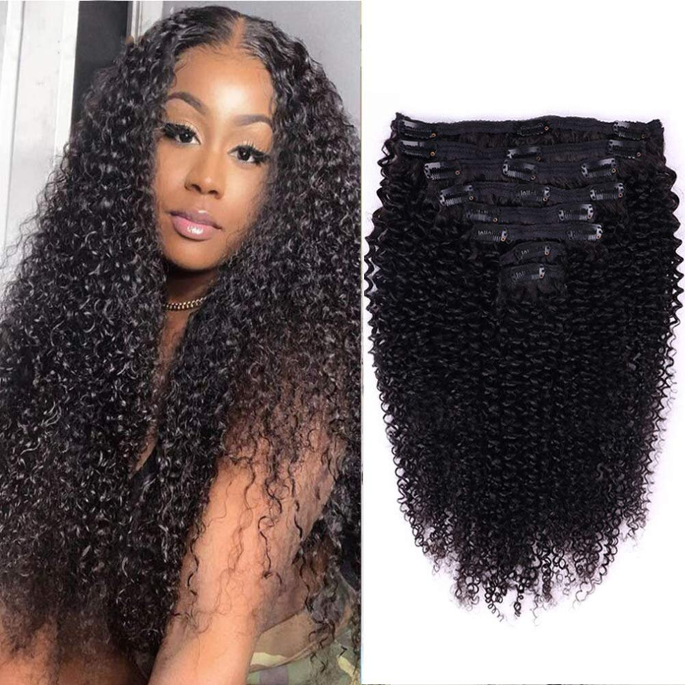 Unisex Multicoloured Kinky Curly Clip In Hair Extensions For Women Curly Hair Extensions Clip In Human Hair