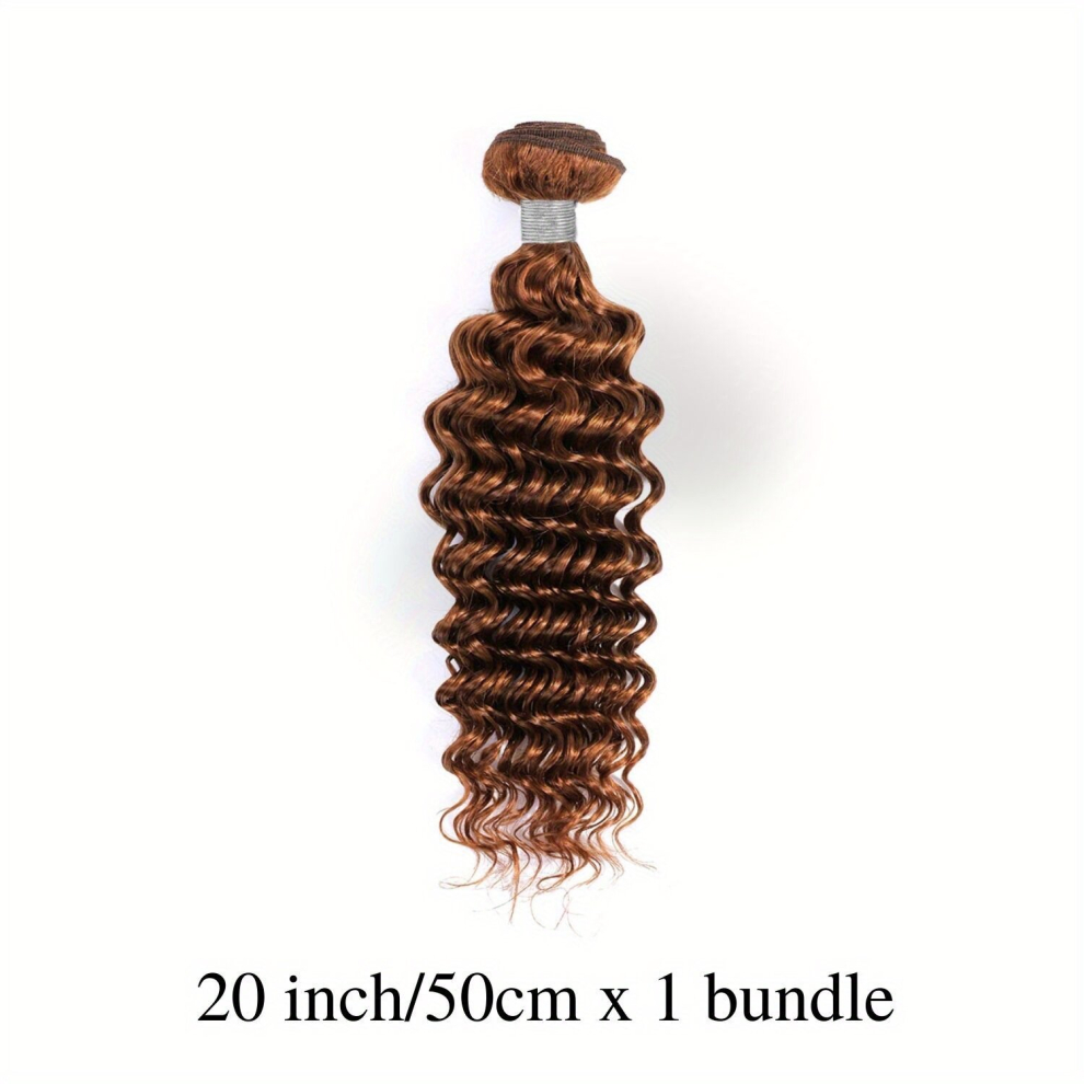 1pcs 3pcs Reddish Brown Deep Wave Bundles Human Hair Double Weft 33B Colored Human Hair Bundles For Women Brown Copper Red Human Hair Wavy Weaves For