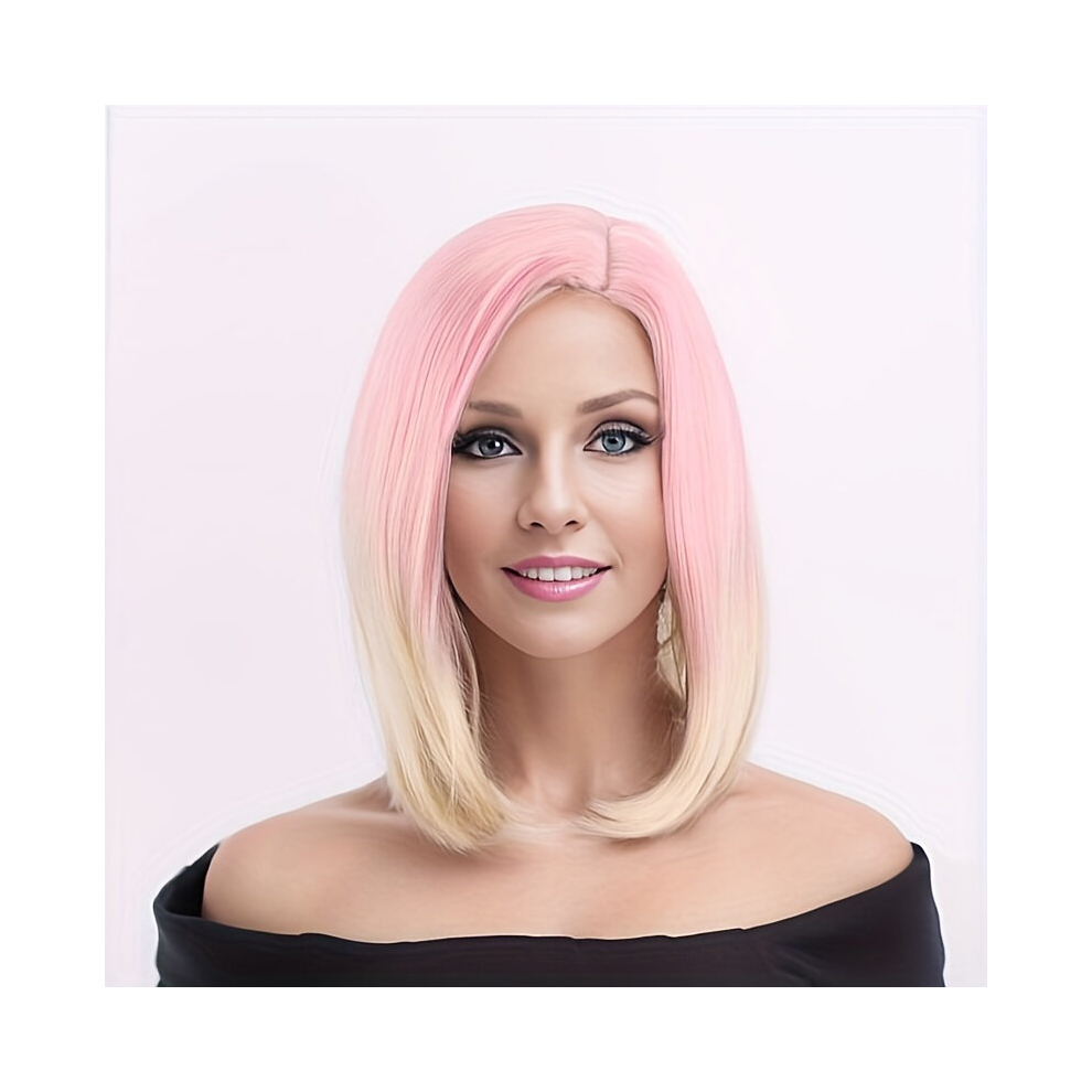 Unisex Multicoloured Costume Wigs Highlight Medium Long Straight Wig Synthetic Wig Cosplay Wig For Halloween Cosplay Party
