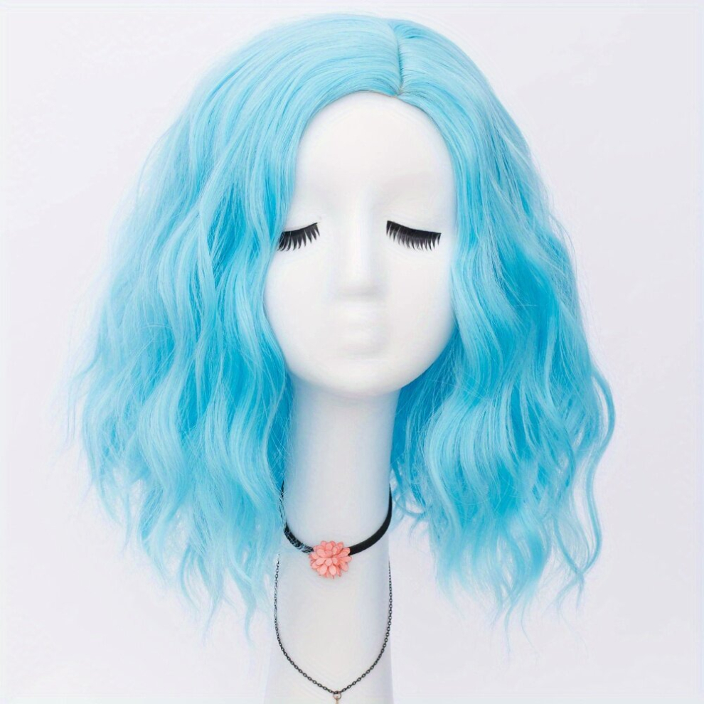 Cosplay Short Wave Natural Hair Synthetic Wig With Bangs For Women Heat Resistant Daily Gray Fiber Wig