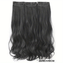 3pcs Set Clip In Curly Wavy Hair Extensions 55 88 Cm Long Brown Hair Extensions Long Wavy Synthetic Hairpieces For Women