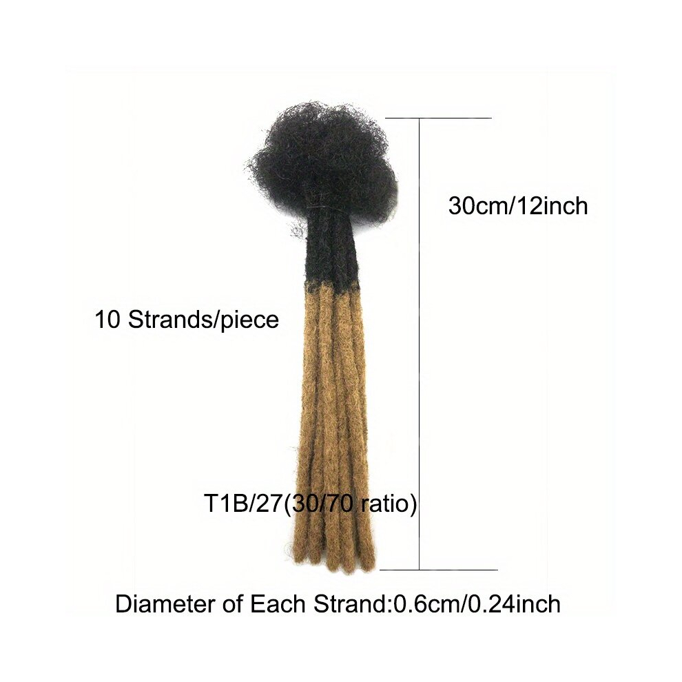 Unisex Multicoloured Dreadlock Extensions Human Hair Loc Extensions For Women Men Full Dreadlock Hair Extensions Can Be Dyed And Bleached