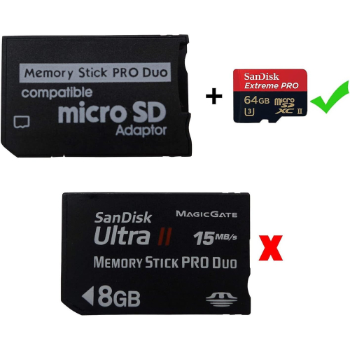 Psp Memory Stick Adapter, Funturbo Micro Sd To Memory Stick Pro Duo