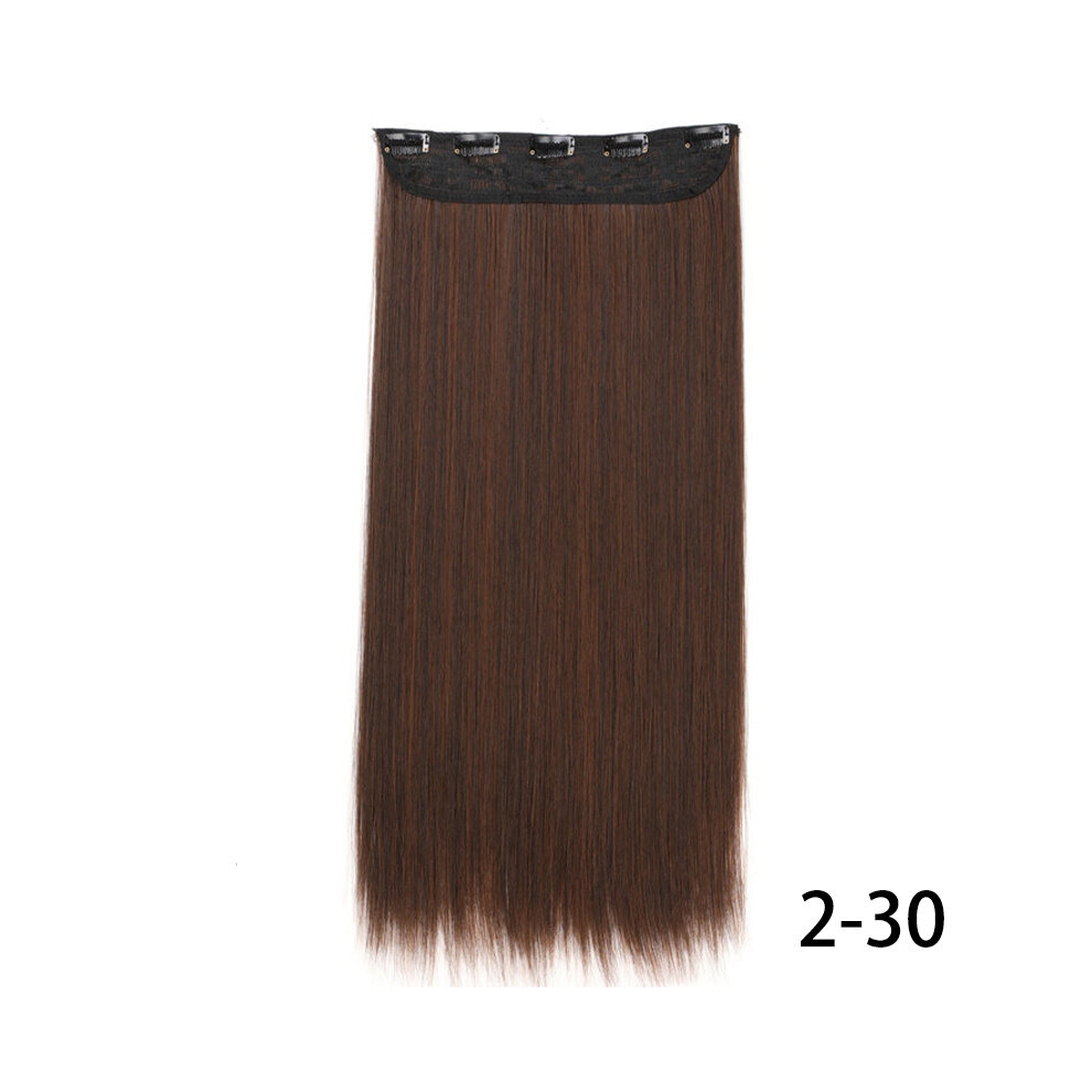 5 Clips Long Straight Synthetic Hair Extensions Natural Look and Easy to Use