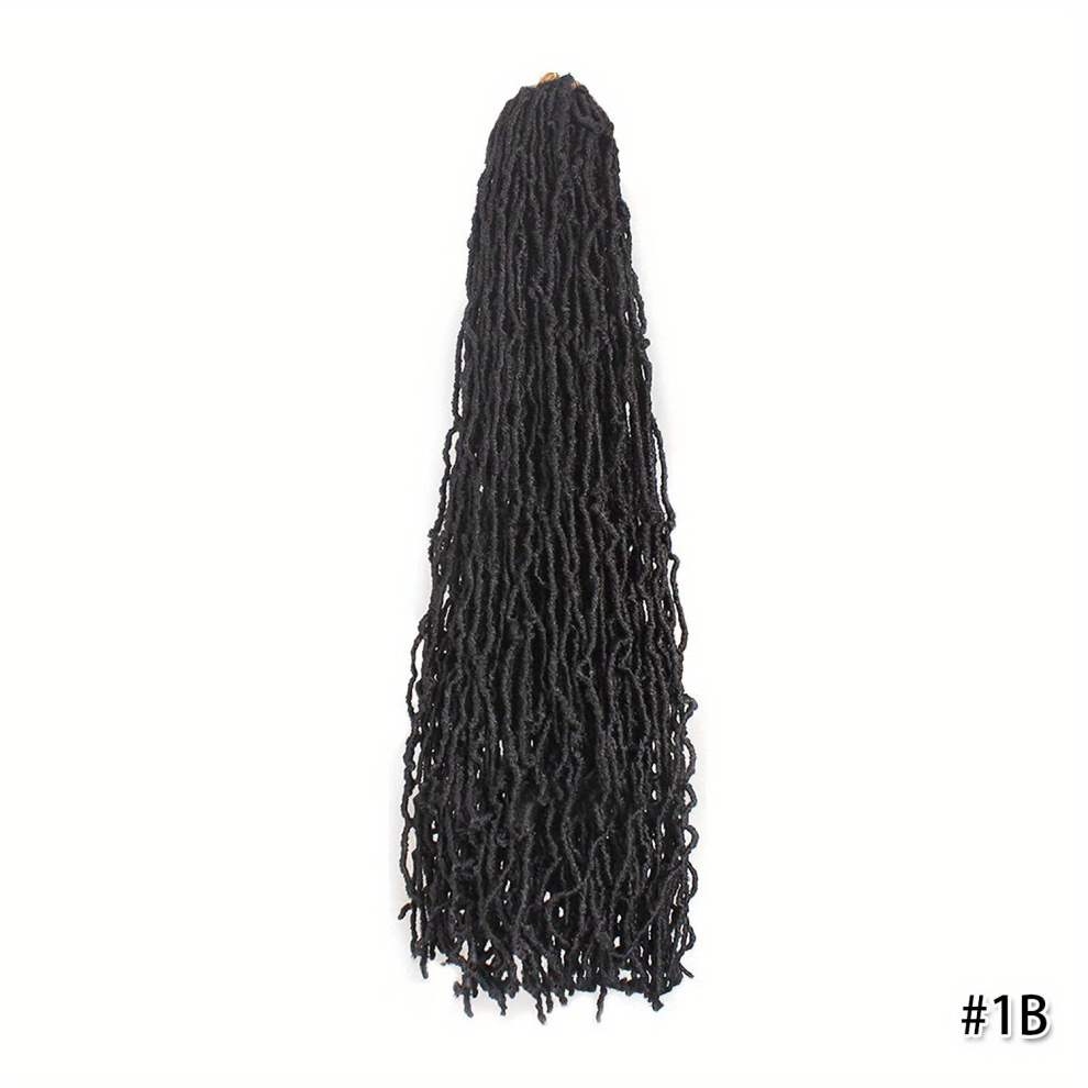 Unisex Black 91 44 Cm Faux Locs Crochet Braids Hair Extensions Pre Looped Synthetic Long Goddess Locs Crochet Hair Curly Wavy Soft Locs Braiding Hair Extensions Fo