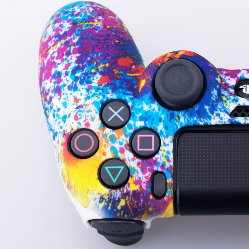 Sony Ps4/slim/pro Dualshock 4 Controller Water Transfer Camouflage Silicone Case With Thumb Grip 1