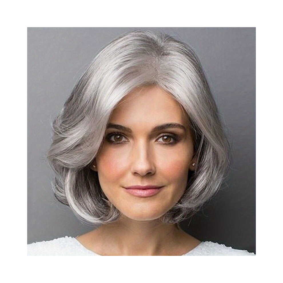 Unisex Multicoloured Short Curly Bob Cut Wig With Bangs Synthetic Wig Beginners Friendly Heat Resistant