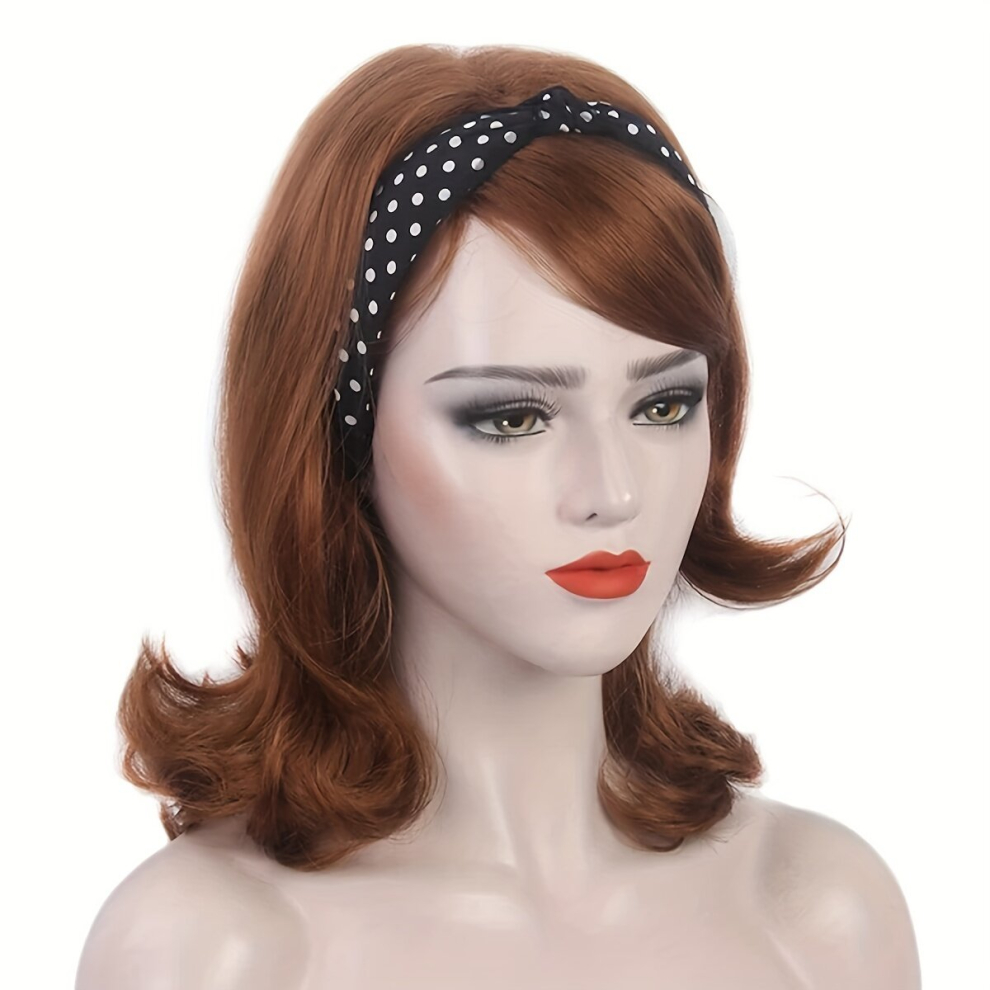 Retro Wig Short Curly Bob Cut Wig With Bangs Synthetic Wig Beginners Friendly Heat Resistant