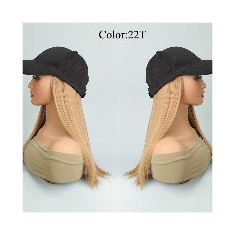 Hat Wig Long Straight Wig Synthetic Wig Beginners Friendly Heat Resistant Natural Looking For Daily Use