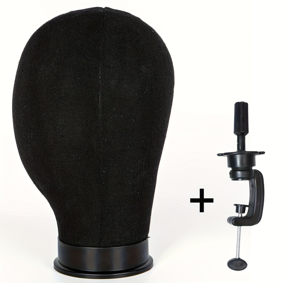 Colorful Canvas Block Head With Mount Hole & Wig Stand Perfect For Professional Use