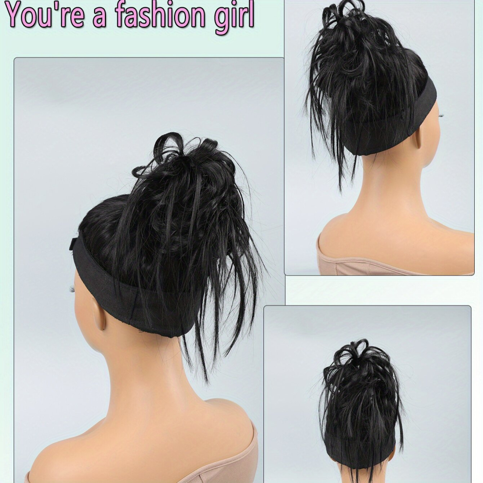Messy Straight Claw Hair Buns Updo Chignon Synthetic Clip In Hair Extensions
