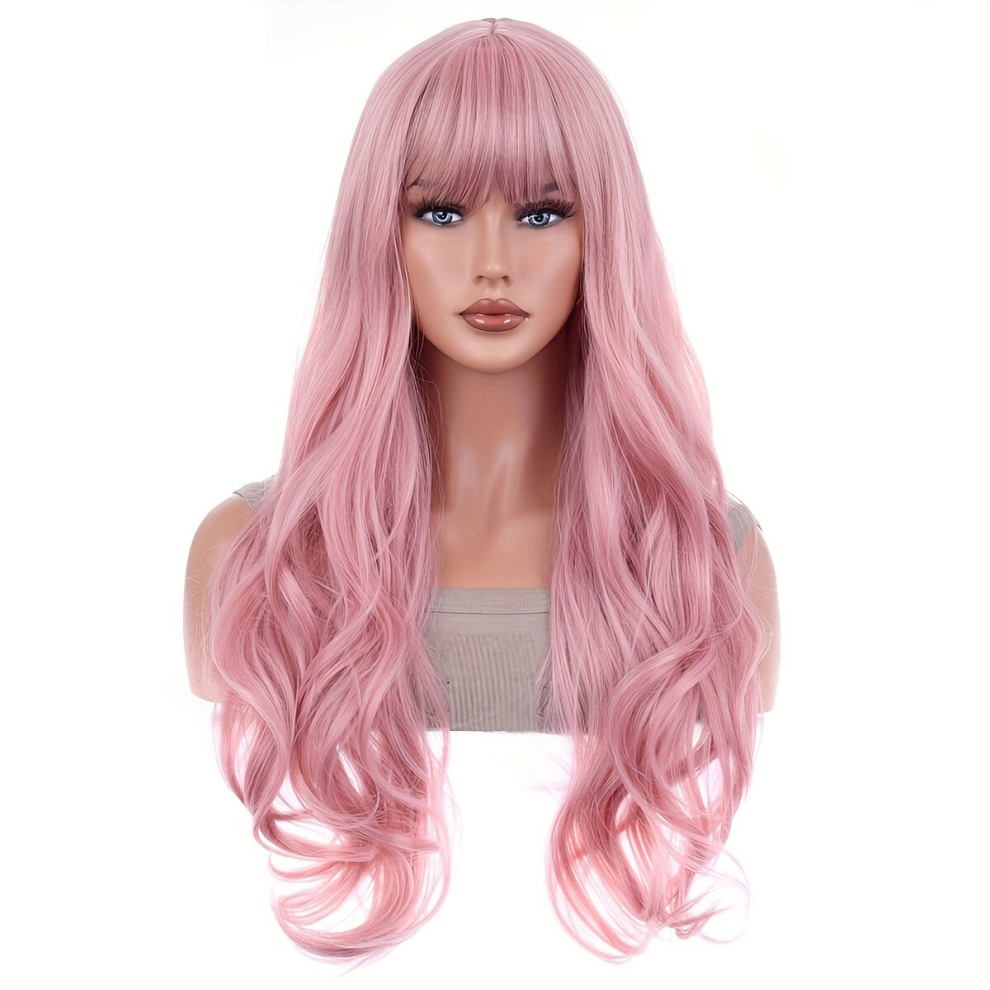 Unisex Orange Costume Wigs Long Curly Synthetic Wig Cosplay Wig For Halloween Cosplay Party Two Tone Wig Gemini Hair Wig