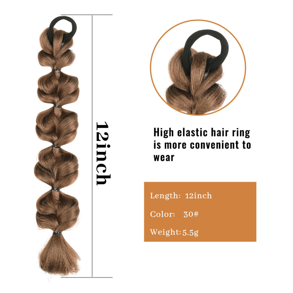 Unisex Multicoloured Ponytail Extensions Synthetic Boxing Braids Wrap Around Chignon Tail With Rubber Band Hair Ring Hair Extensions
