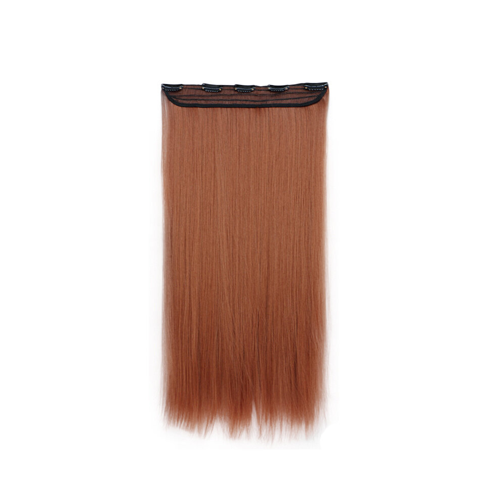 Unisex Multicoloured 24 Inch Clip In Straight Synthetic Hair Extension For Women