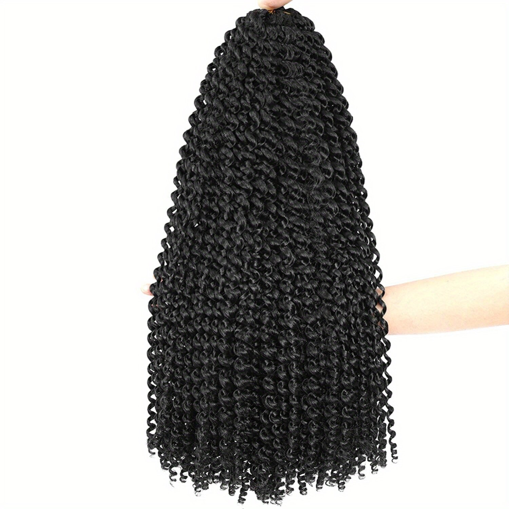 Unisex Black Passion Twist Hair Extensions 60 96 Cm Water Wave Crochet Hair Passion Twists Braiding Hair Extensions Long Bohemian Spring Twist Hair Crochet Braids