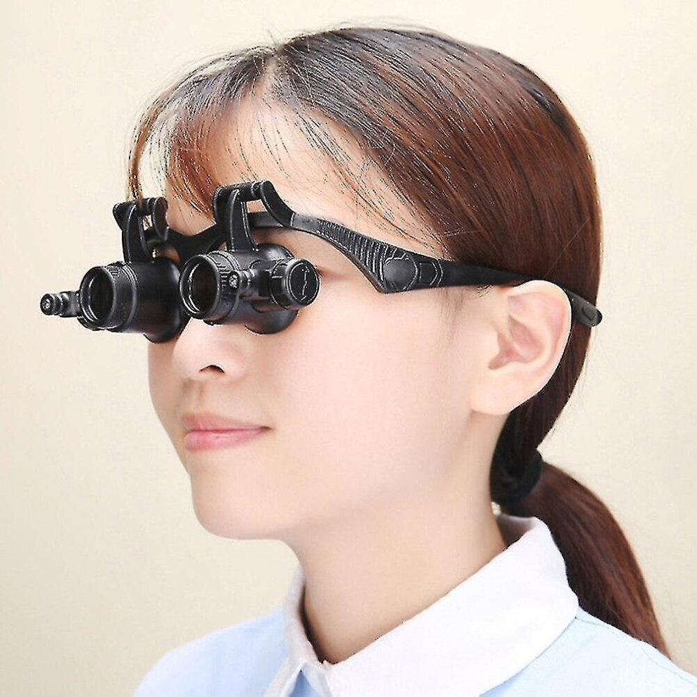 2.5x 4x 6x 8x 10x 15x 20x 25x Led Double Eye Jeweler Repair Watch Magnifying Glass