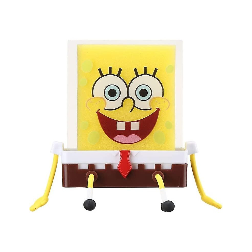 Cartoon Sponge Holder With Sponge, Kitchen Cleaning Sponges Spongebob Holder, Sink Shelf Sponge Drain Rack