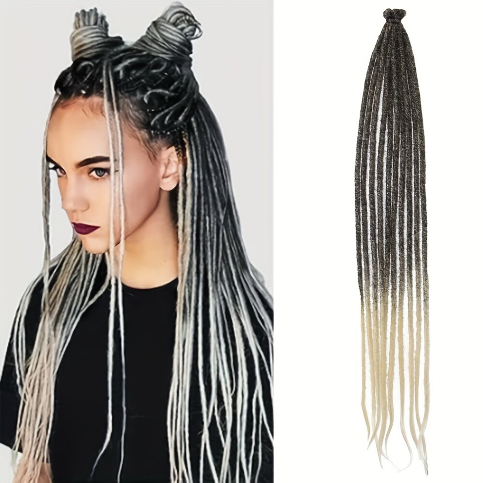Unisex Multicoloured 10 Strands 60 Long Dreadlocks Hair Extension Synthetic Crochet Hair Extensions Gradient Reggae Dreadlocks Jamaican Dreadlocks