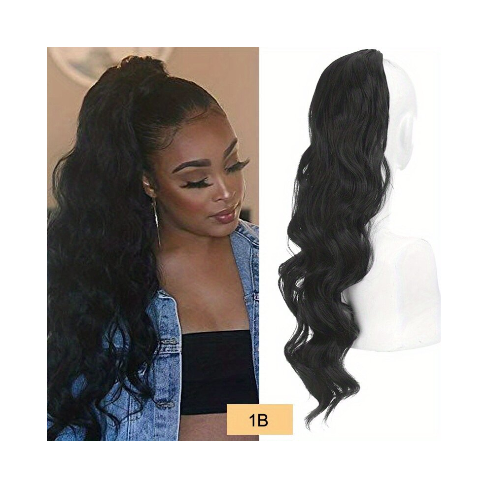 Wig Big Wave Drawstring Ponytail Matte High Temperature Fiber Synthetic Wig Natural Fluffy