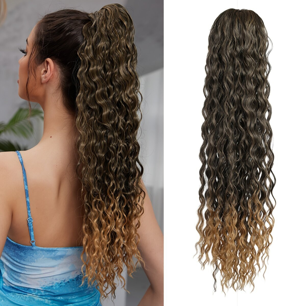Claw Ponytail Long Curly Wavy Ponytail Extensions Synthetic Clip In Hair Extensions Natural Looking For Daily Use