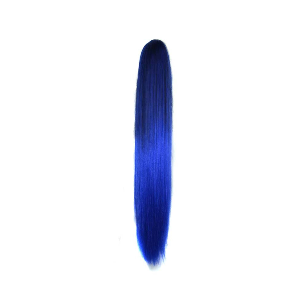 Unisex Multicoloured Straight Gradient Ponytail Extension Lengthened And Thickened Clip In Ponytail Extension Long Straight Hair Ponytail Extension