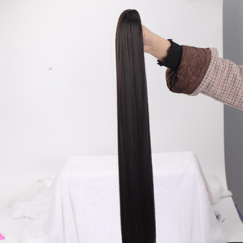 81 28 Cm Long Straight Ponytail Hair Extensions Mini Clip In Straight Ponytail Extensions Synthetic Natural Looking Ponytail Extensions