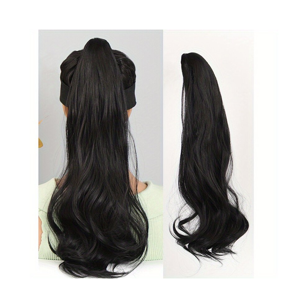 Unisex Multicoloured Claw Ponytail Long Curly Wavy Ponytail Extensions Synthetic Clip In Hair Extensions Natural Looking For Daily Use