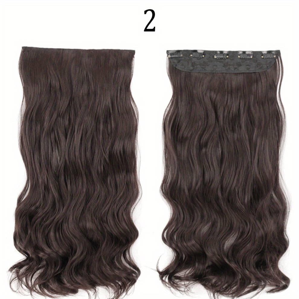 Long Curly Synthetic Clip In Hair Extensions with 5 Clips Add Volume and Style to Your Hair