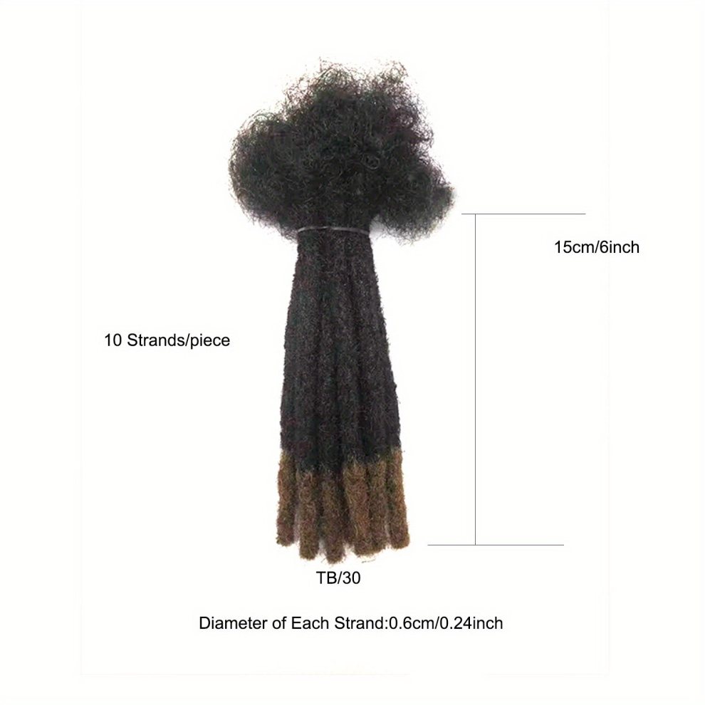 Unisex Multicoloured Ombre Dreadlock Braids Hair Pieces Human Hair Crochet Hair Extensions 6 14Inch 10 Strands Pack Diameter 0 0 24Inch